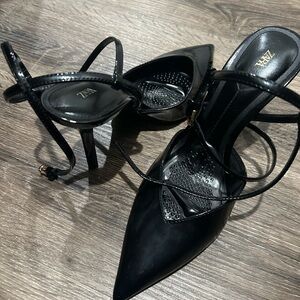 Zara Elegant Black Strappy Heels